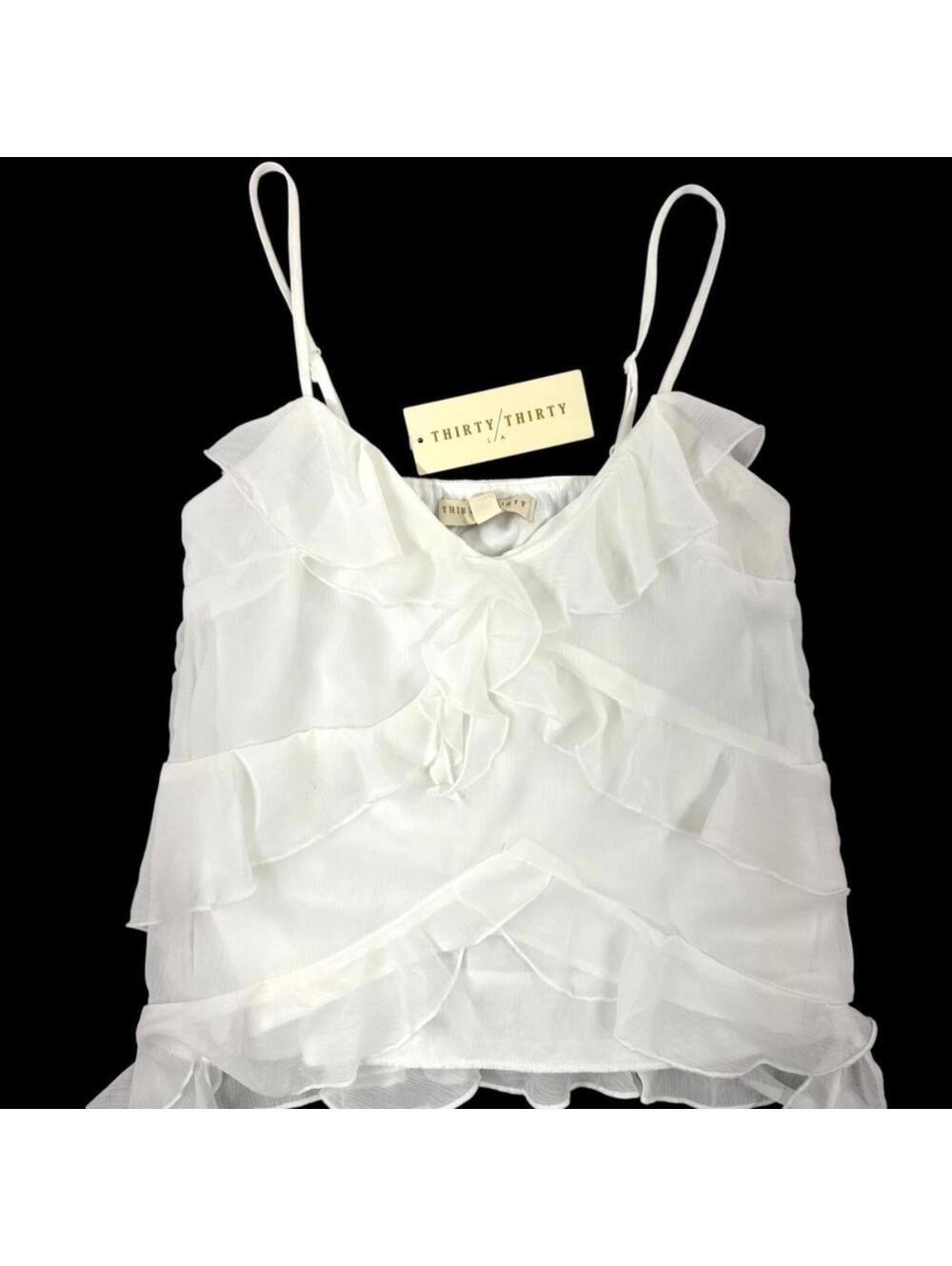 Fairycore‎ Thirty/Thirty Ruffled Spaghetti Strap Blouse - Picture 3 of 8
